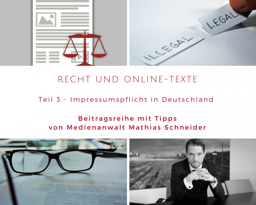Recht und Online-Texte (Teil 3) – Impressumspflicht in Deutschland